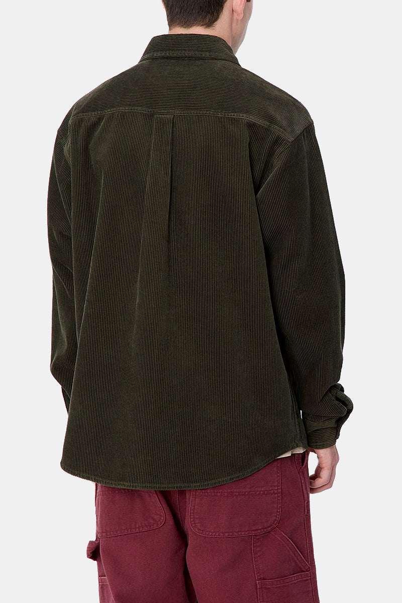 Carhartt WIP長袖フリントシャツ(オフィスグリーンすすぎ)