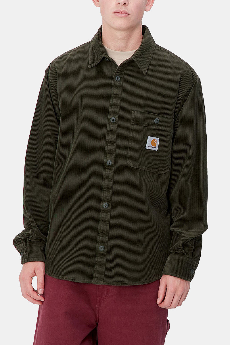 Carhartt WIP長袖フリントシャツ(オフィスグリーンすすぎ)