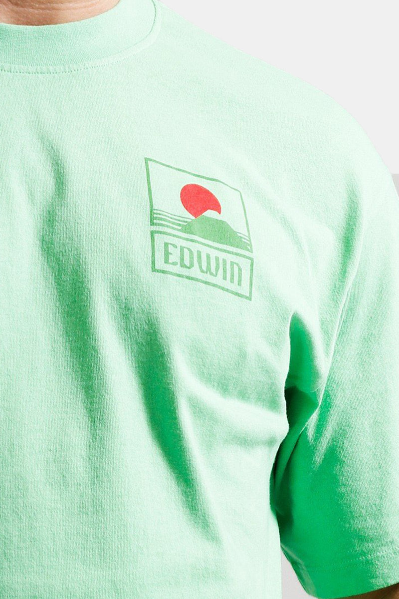 富士山のエドウィンサンセットTシャツ(サマーグリーン)