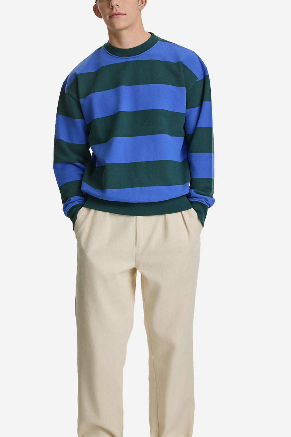 La Paz Paiva Striped Sweatshirt (Dark Green/Yves Blue)
