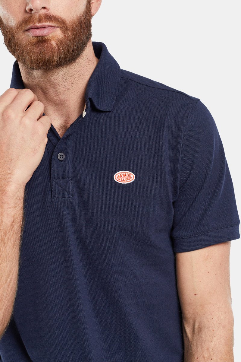 Armor Lux Heritage Organic Short Sleeve Polo (Navire Blue) | Polo Shirts