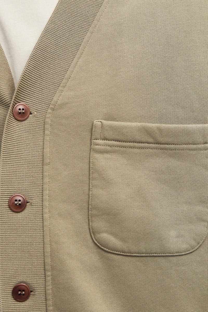 Barbour Donnington Cardigan (Bleached Olive) | Sweaters