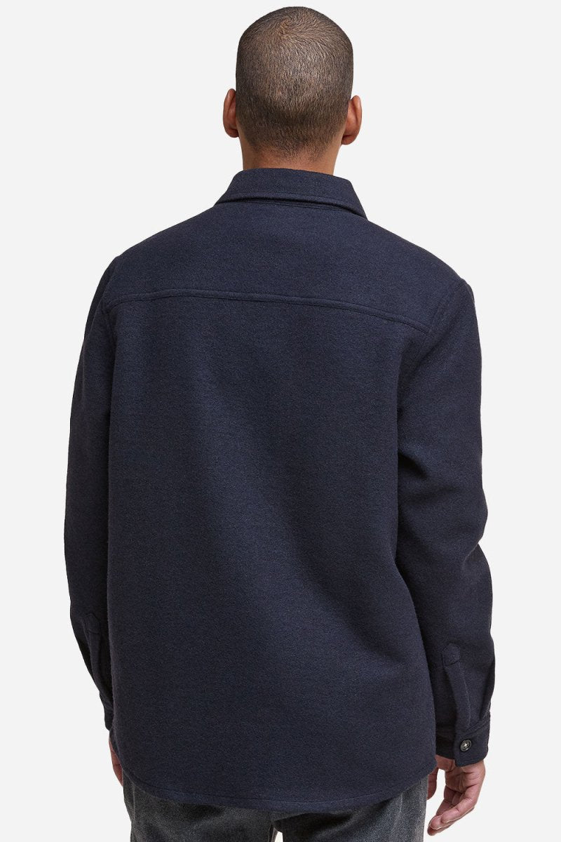 Barbour Marlow Tailored Wool Blend Overshirt (Navy Marl) | Shirts