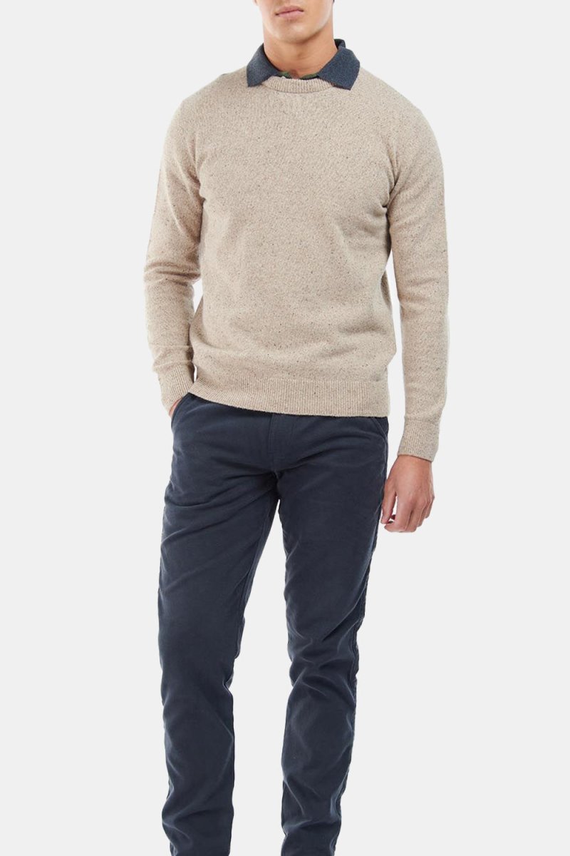 Barbour Tisbury Knitted Crew Sweater (Stone) | Sweaters