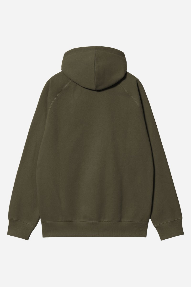 Carhartt WIP Hooded Chase Sweatshirt (Olive/Gold) | Sweaters
