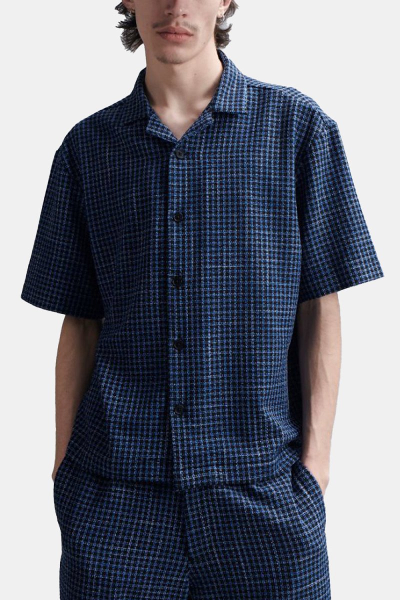 Edwin Saga Short Sleeve Shirt (Blue Dobby Check) | Shirts