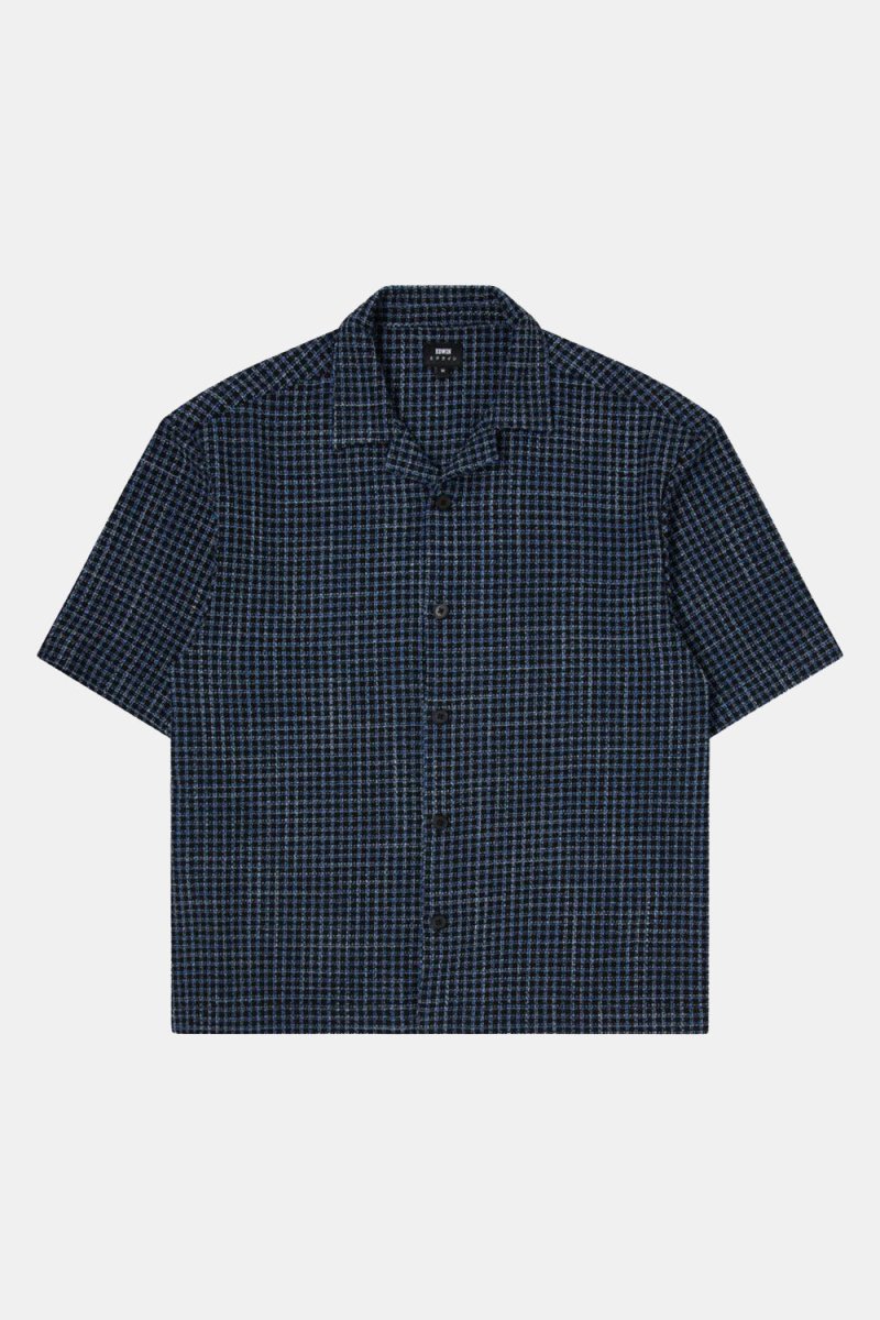 Edwin Saga Short Sleeve Shirt (Blue Dobby Check) | Shirts