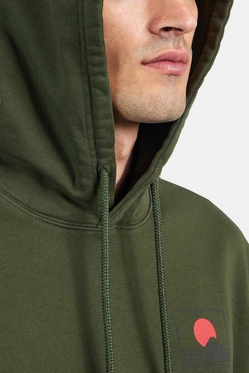 Edwin Sunset On Mount Fuji Hooded Sweatshirt (Kombu Green) | Sweaters