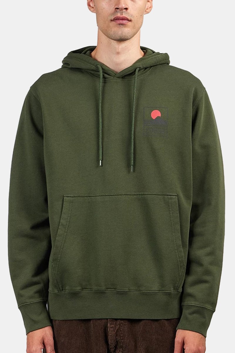 Edwin Sunset On Mount Fuji Hooded Sweatshirt (Kombu Green) | Sweaters