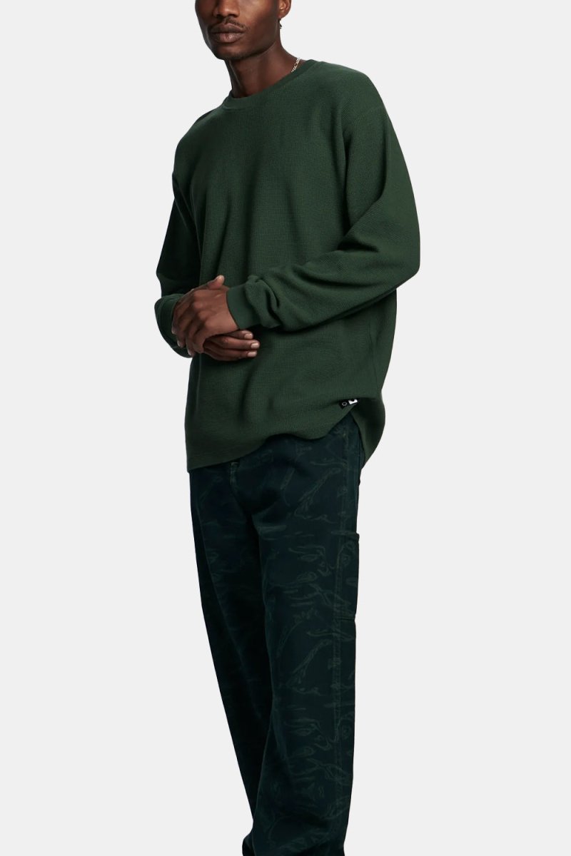 Edwin Waffle Dizzy Long Sleeve T-Shirt (Kombu Green Pigment) | T-Shirts