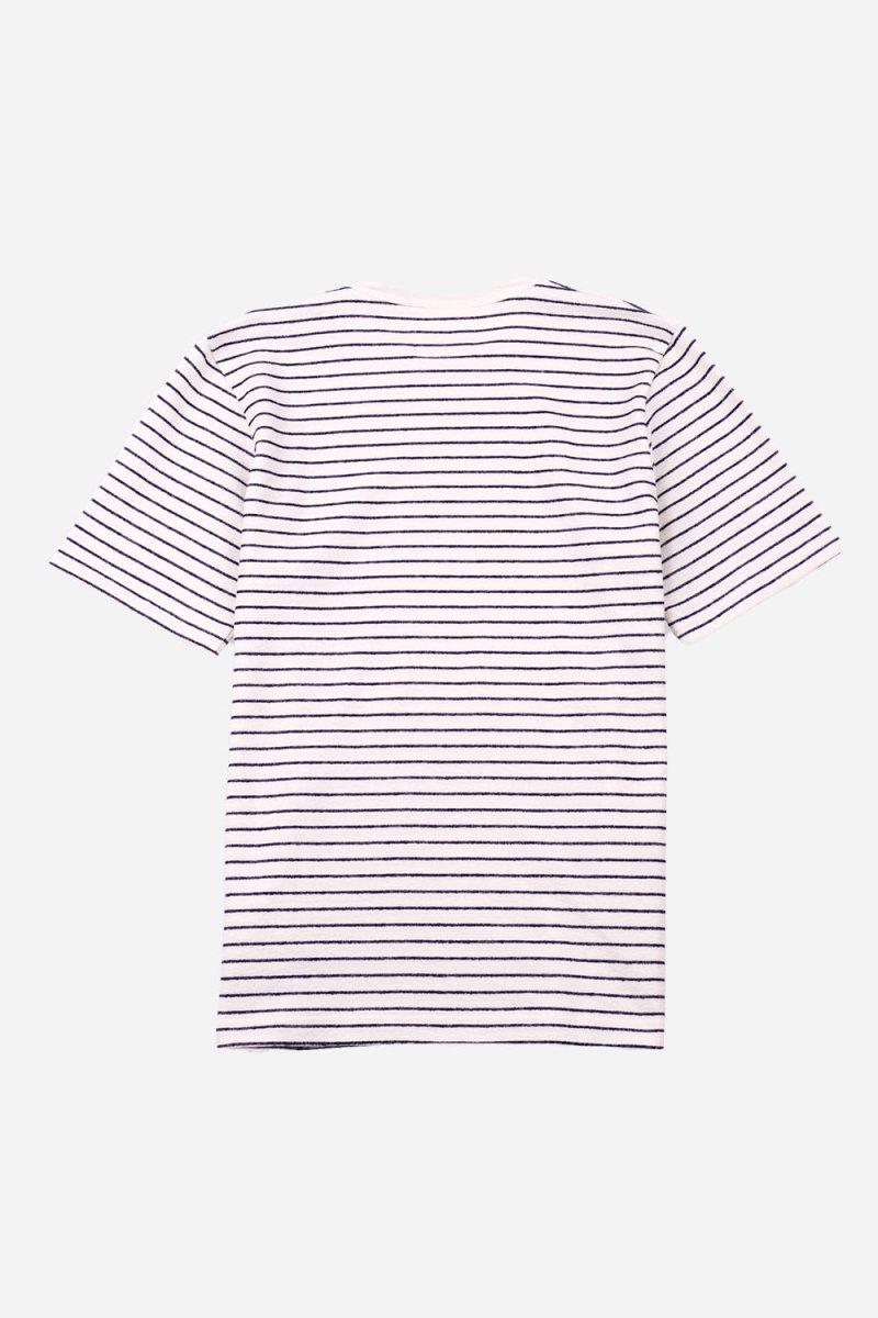 Folk Textured Stripe T-Shirt (Ecru/Navy) | Shirts