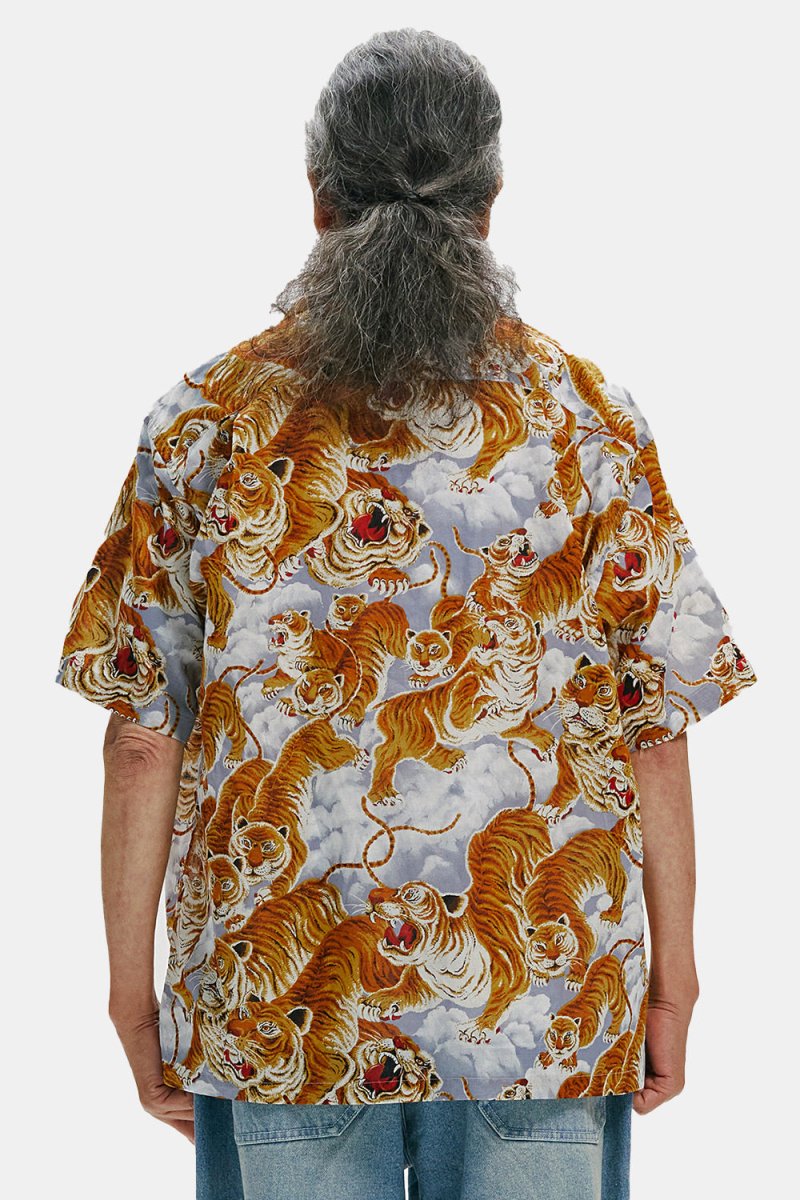 Frizmworks Tiger Hawaiian Half Shirt (Grey) | Shirts