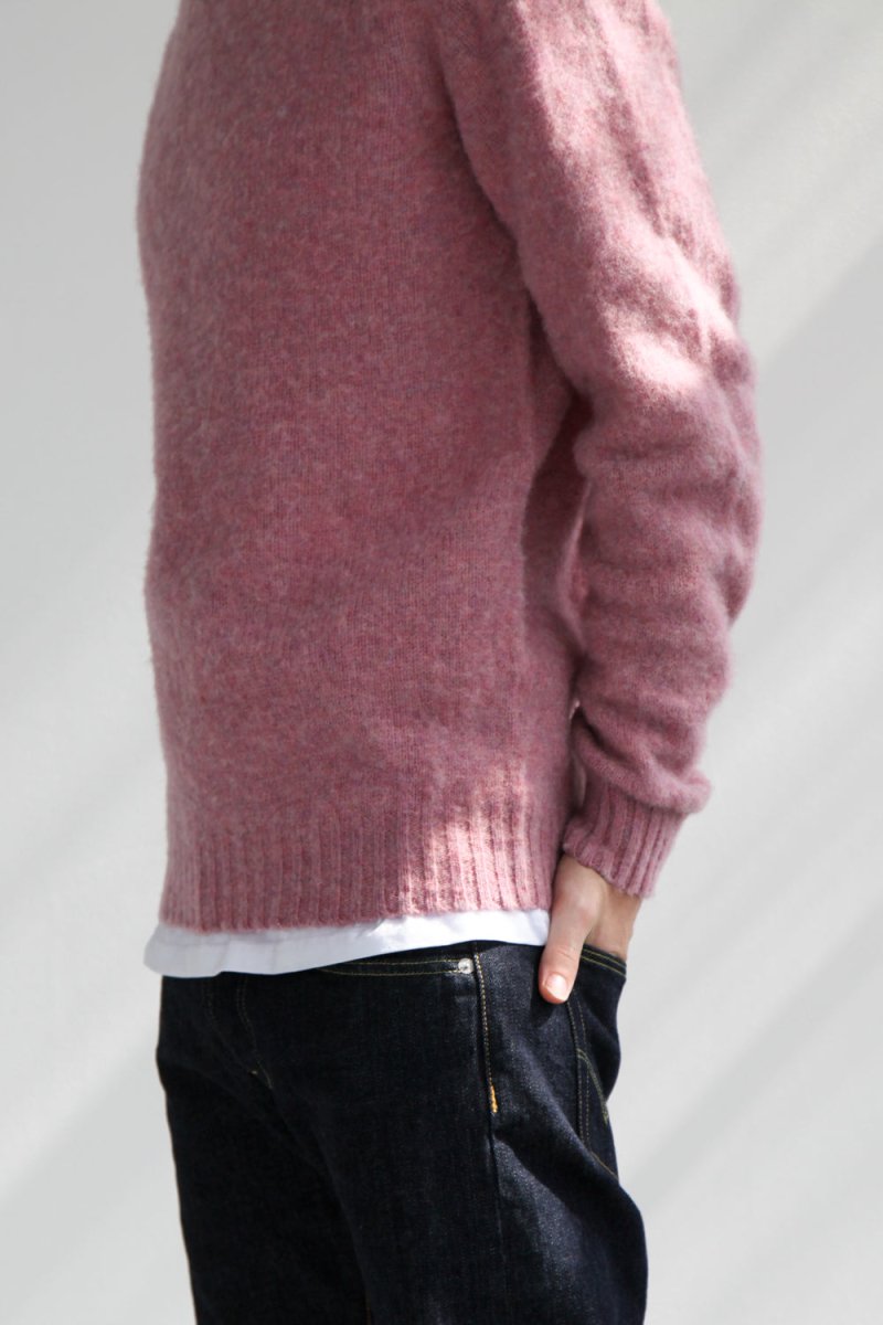 Half Dozen Super Soft Double Brushed Crew Neck (Heather Orchid) | Knitwear
