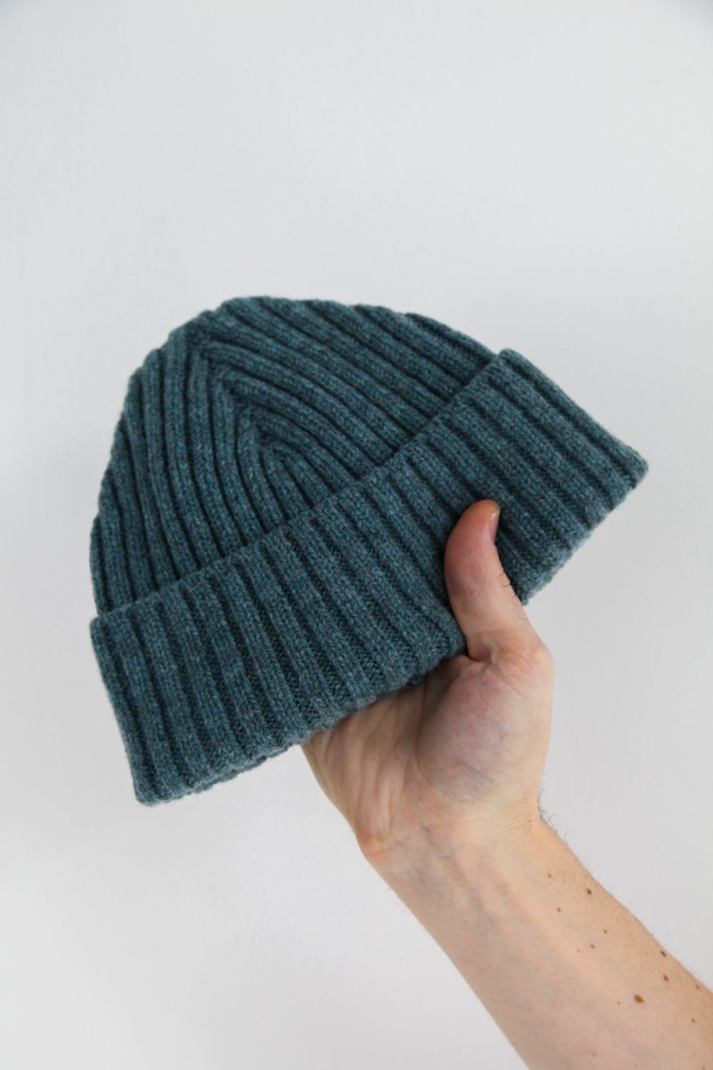Half Dozen Super-Soft Lambswool Fisherman Beanie (Caspian Green) | Hats