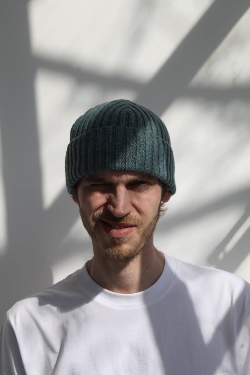 Half Dozen Super-Soft Lambswool Fisherman Beanie (Caspian Green) | Hats