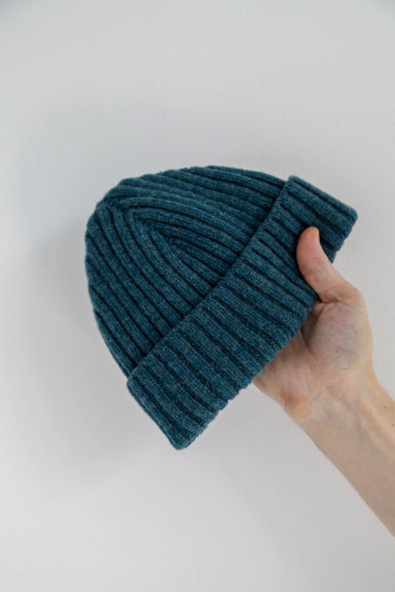 Half Dozen Super-Soft Lambswool Fisherman Beanie (Caspian Green) | Hats