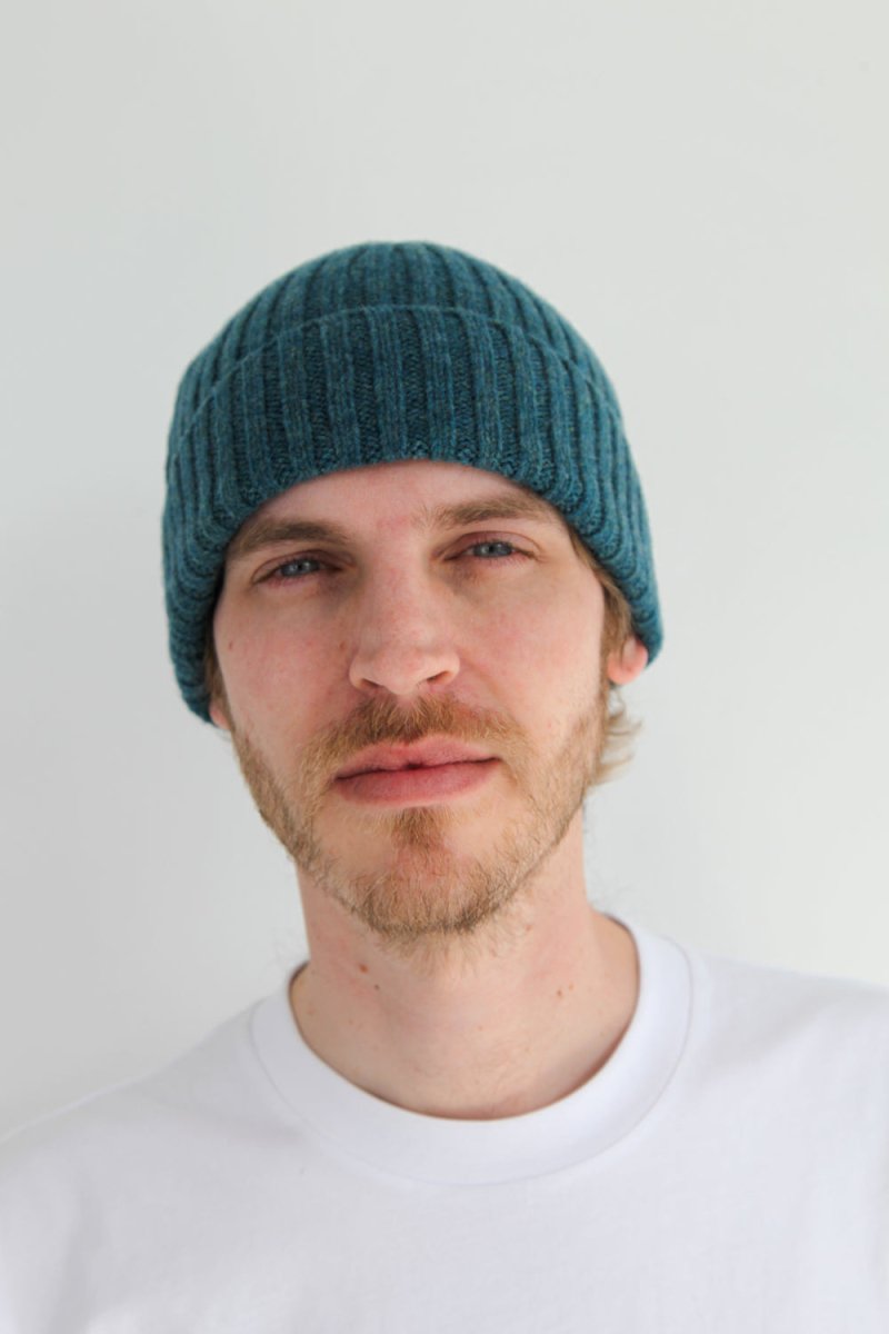 Half Dozen Super-Soft Lambswool Fisherman Beanie (Caspian Green) | Hats