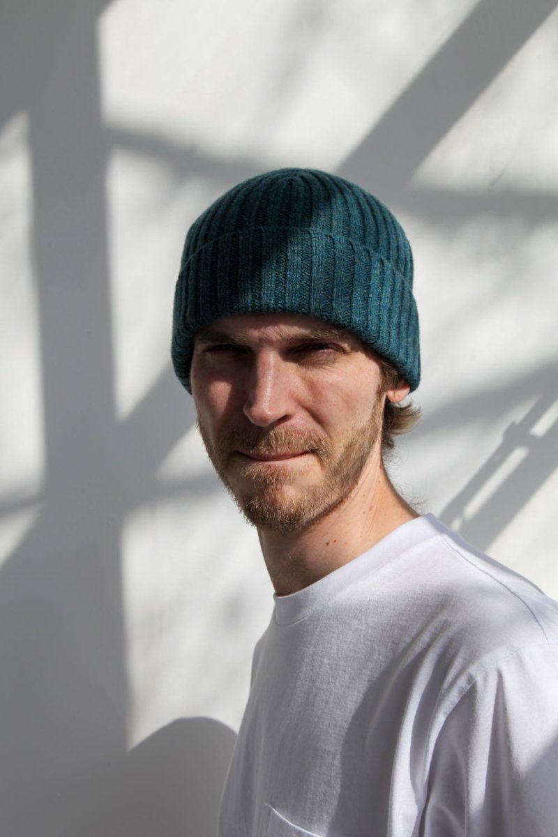 Half Dozen Super-Soft Lambswool Fisherman Beanie (Caspian Green) | Hats