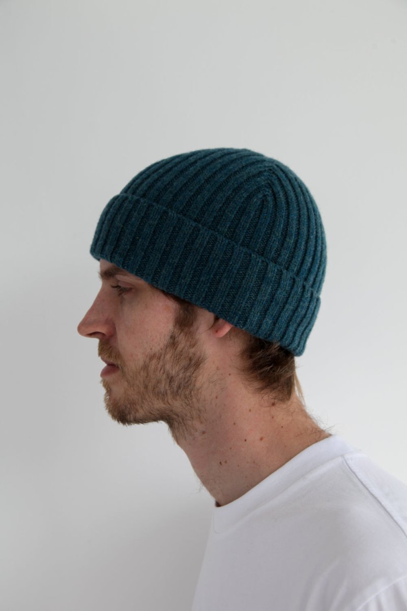 Half Dozen Super-Soft Lambswool Fisherman Beanie (Caspian Green) | Hats