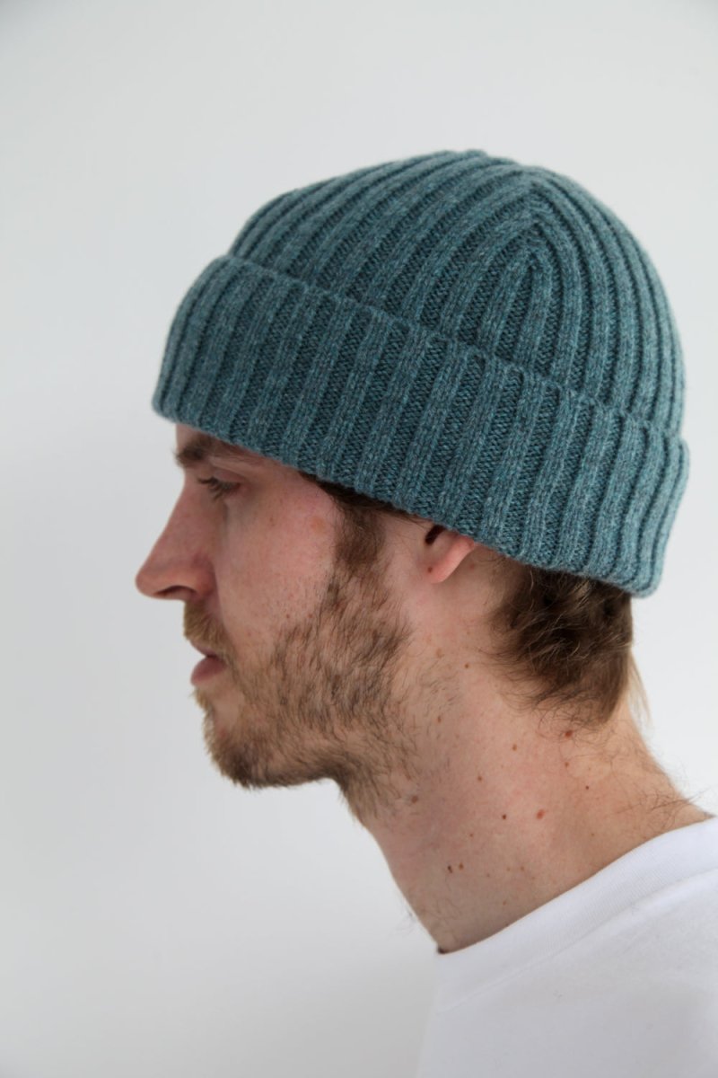 Half Dozen Super-Soft Lambswool Fisherman Beanie (Caspian Green) | Hats