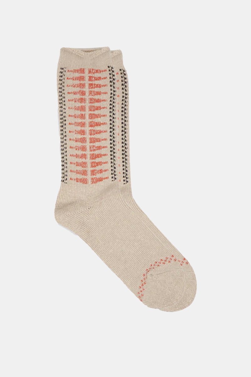 Kinari Plating Pattern Crew Socks (Orange) | Socks