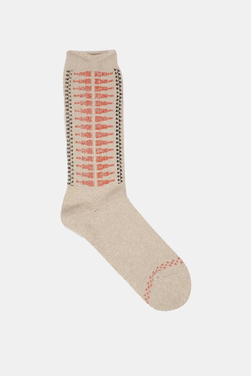 Kinari Plating Pattern Crew Socks (Orange) | Socks