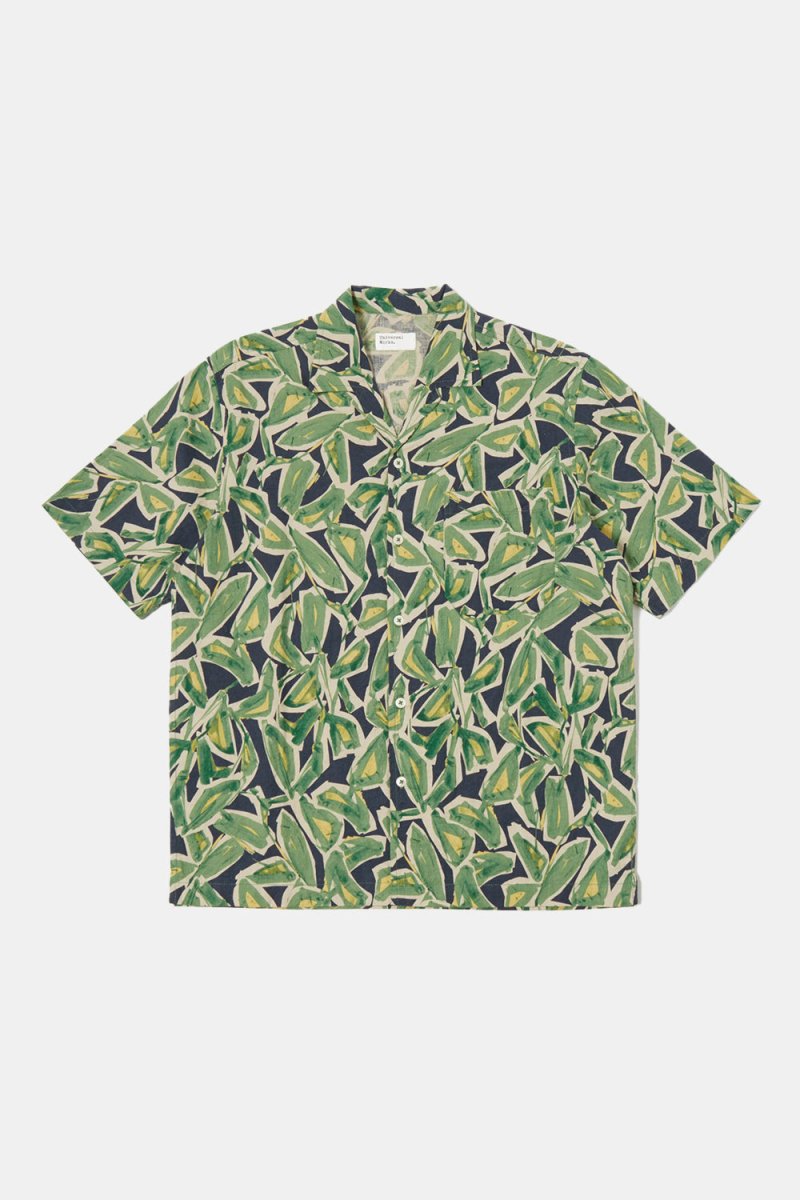 Universal Works Minari Artist Flower Lincot Shirt (Navy) | Shirts