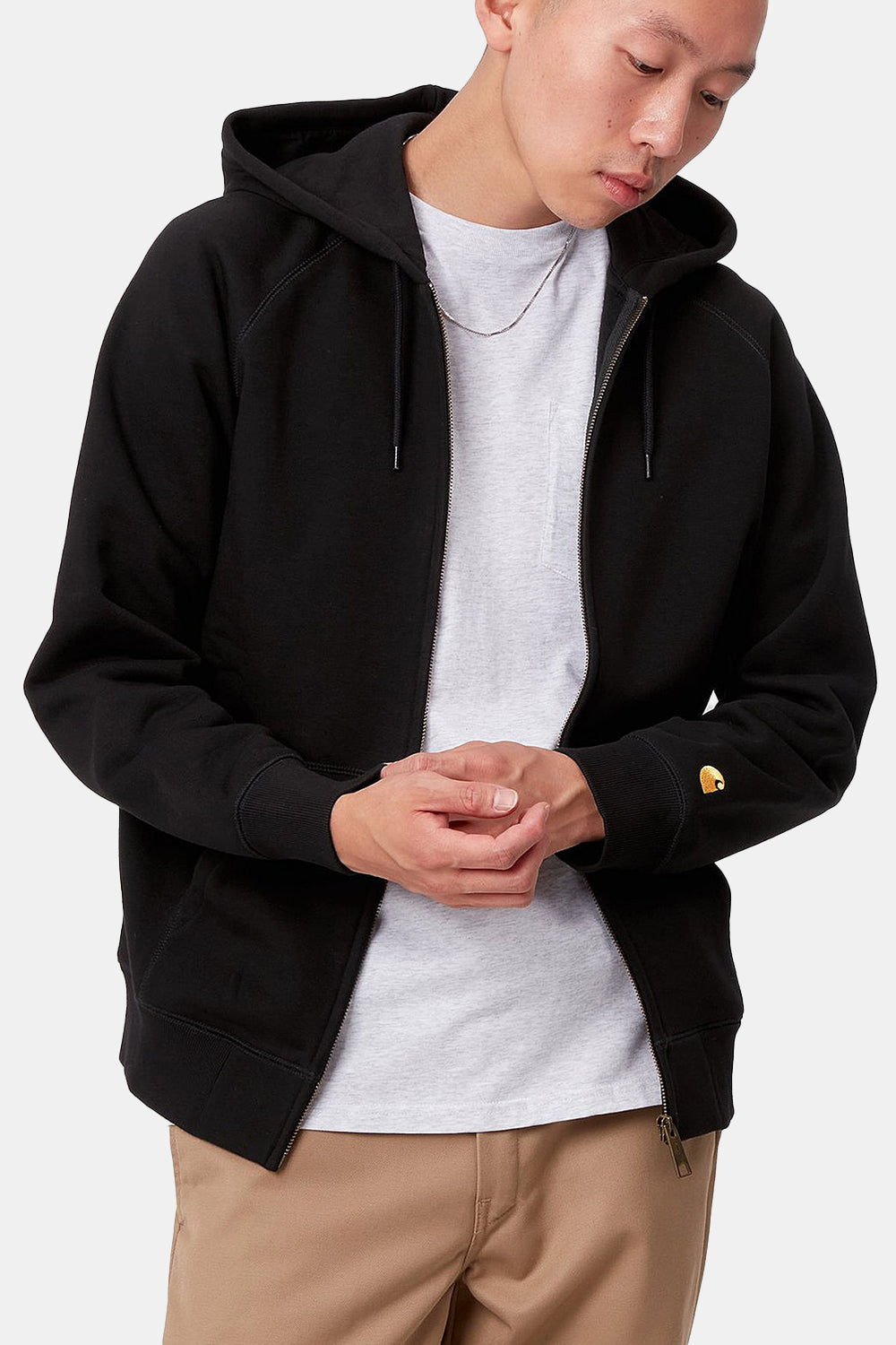 Carhartt WIP Hooded Chase Jacket (Black/Gold)