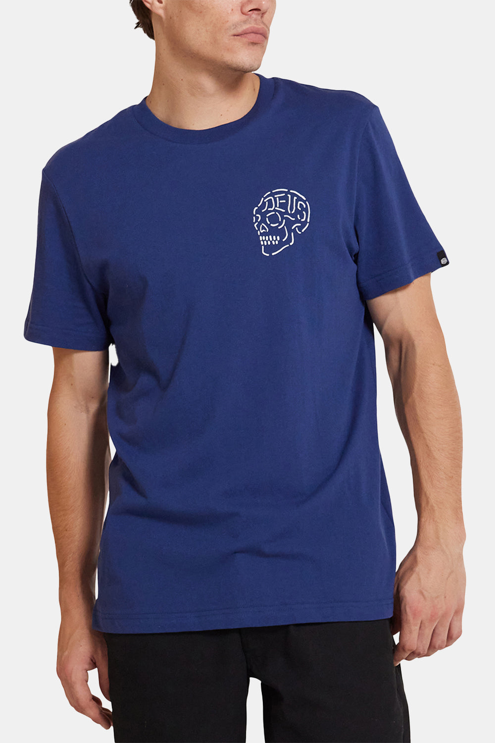 Deus Venice Skull Tee Organic Cotton Tシャツ（メカニックブルー）