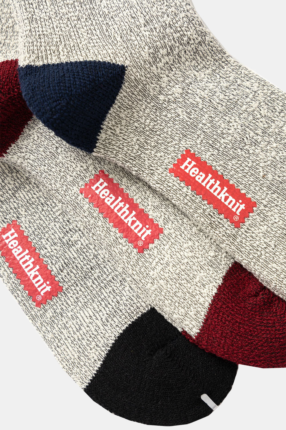 Healthknit 3 Pack Stripe Crew Socks (Grey Multi)
