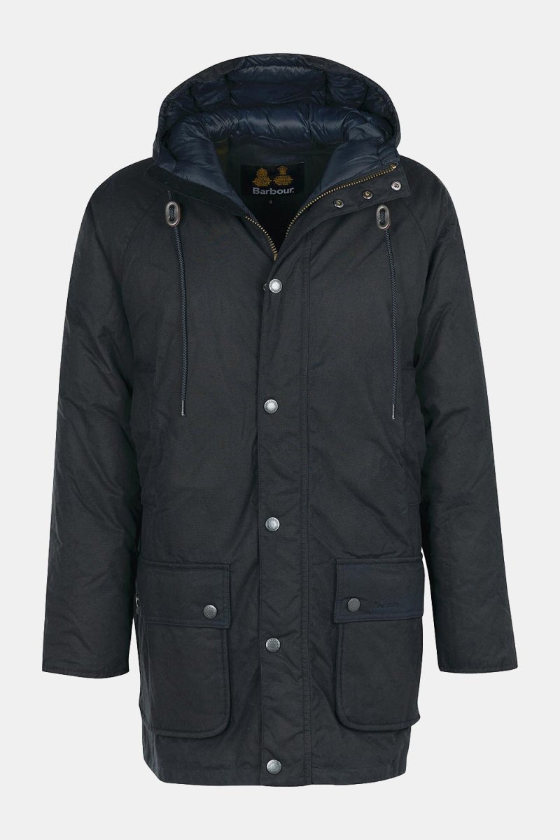 Barbour Hooded Beaufort Waxed Jacket (Navy/Olive Night) | Jackets