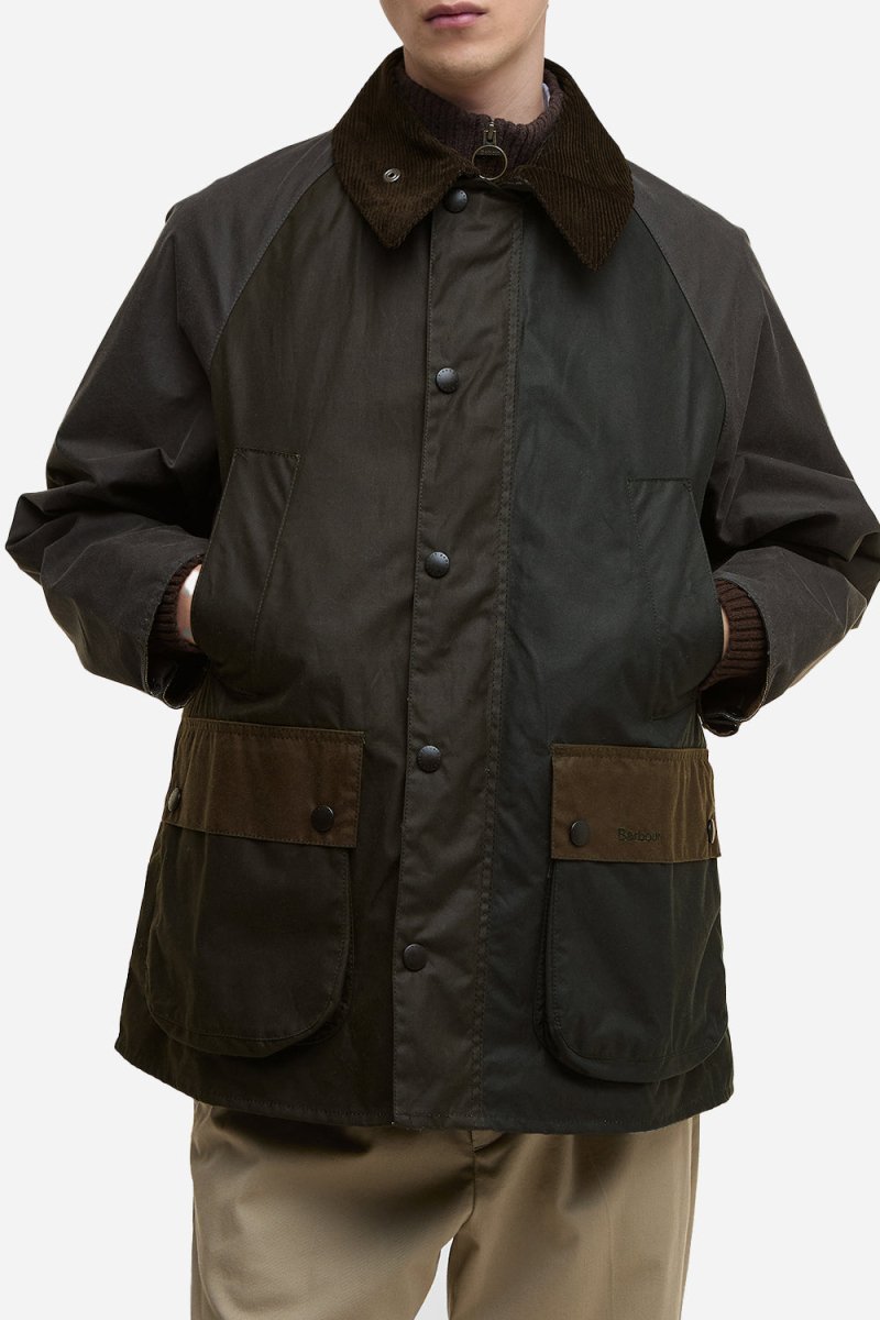 Barbour Patchwork OS Bedale Wax Jacket (Sage Multi) | Jackets