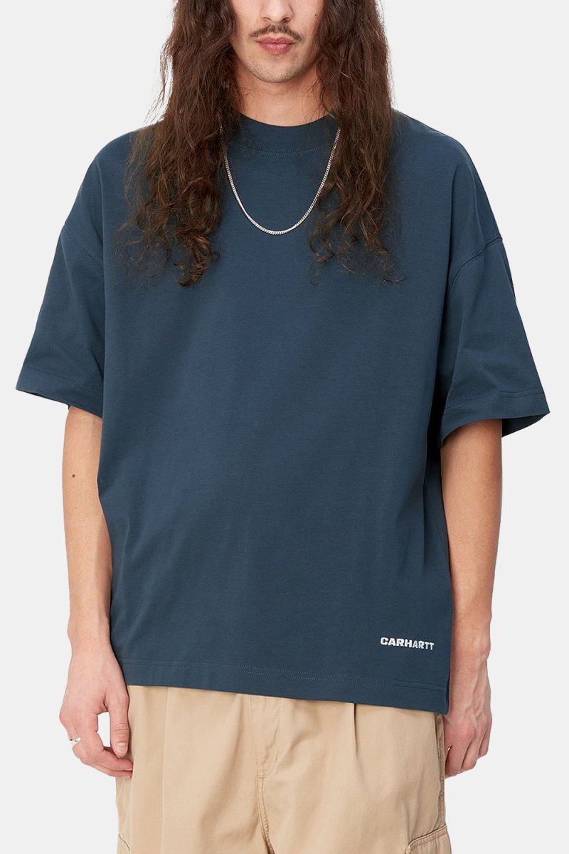 Carhartt Short Sleeve Script T-Shirt (Blue/White) | T-Shirts
