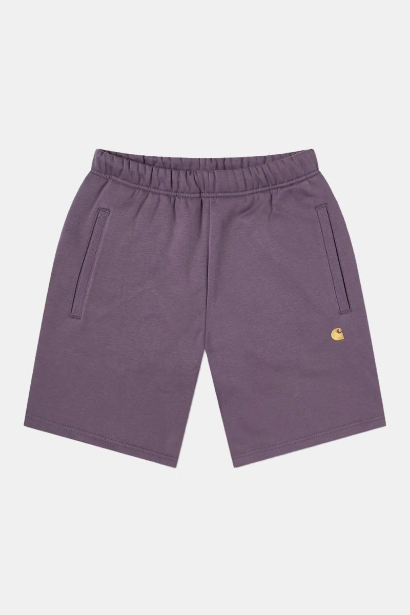 Carhartt WIP Chase Sweat Shorts (Provence & Gold) | Shorts