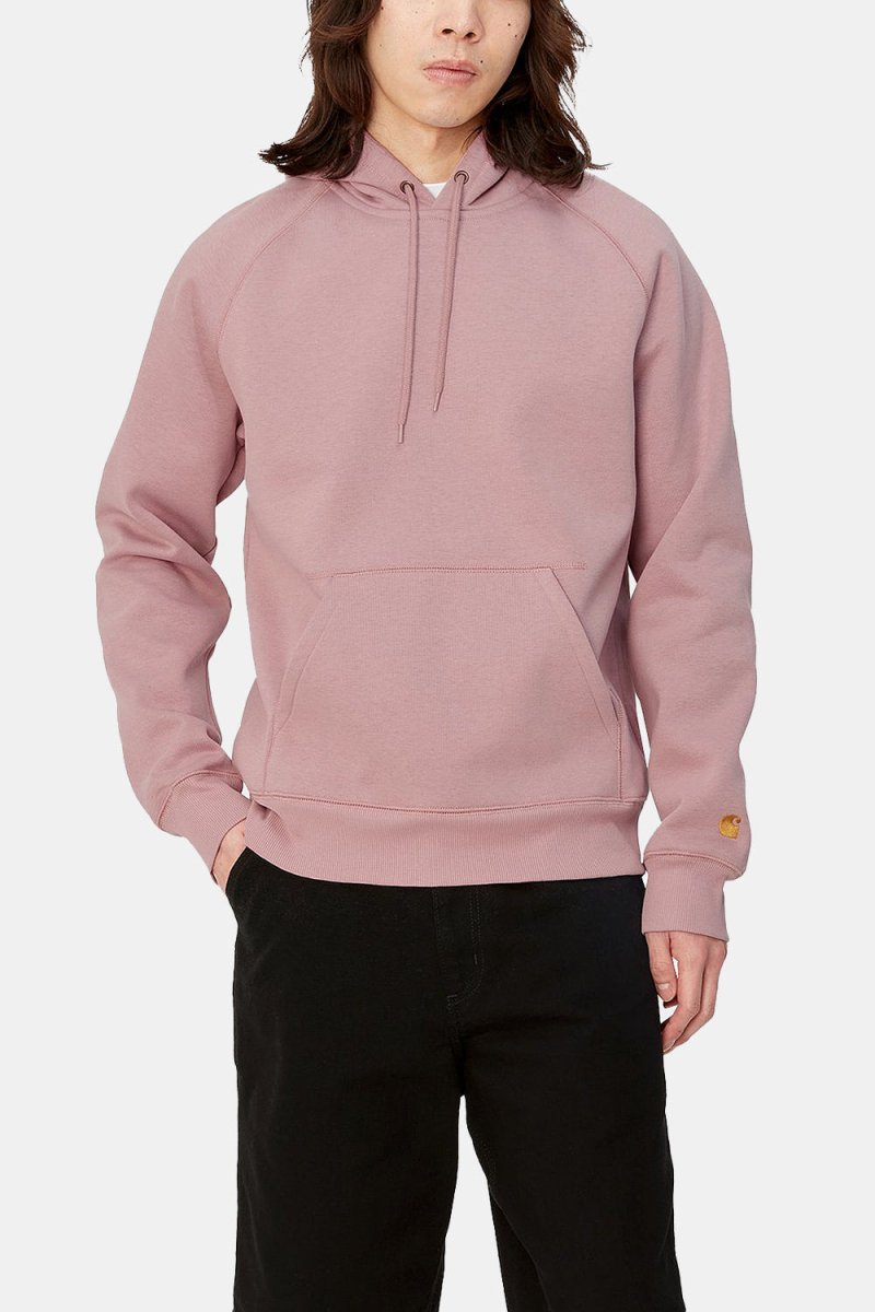 Carhartt WIP Hooded Chase Sweat (Glassy Pink/Gold) | Sweaters