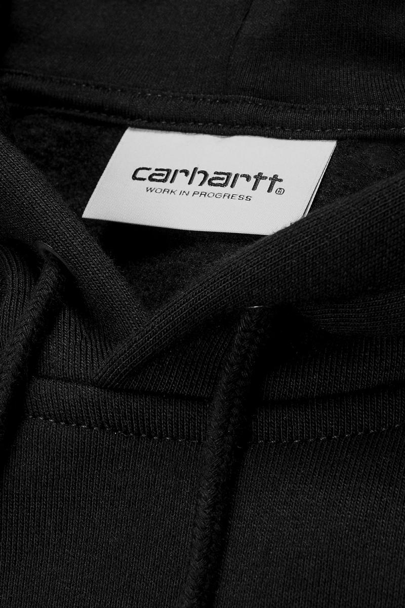 Carhartt WIP Hooded Chase Sweatshirt (Black/Gold) | Sweaters