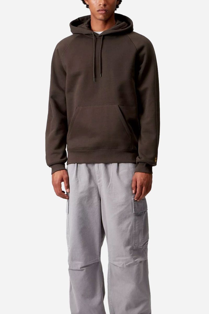 Carhartt WIP Hooded Chase Sweatshirt (Tobacco/Gold) | Sweaters