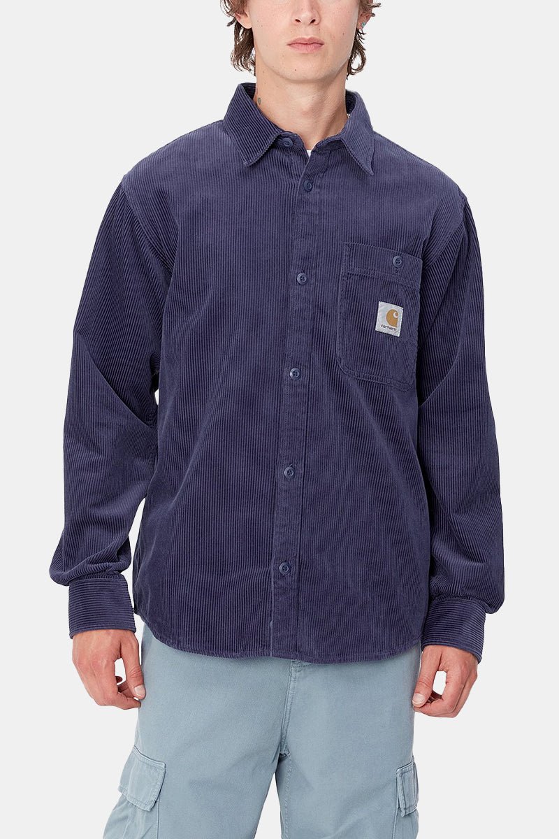 Carhartt WIP Long Sleeve Flint Shirt (Aura Rinsed) | Shirts