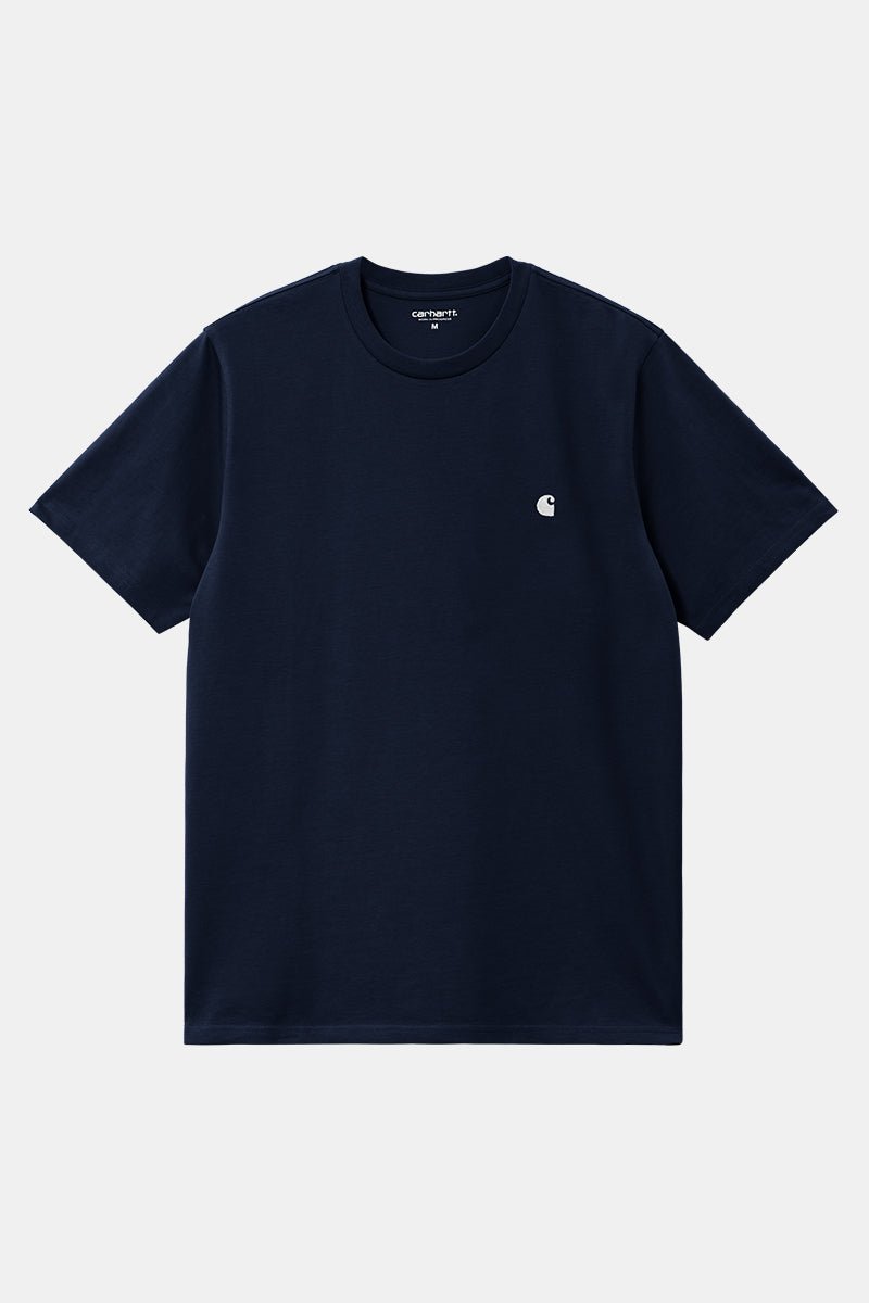 Carhartt WIP Madison Short Sleeve T-shirt (Dark Navy/White) | T-Shirts