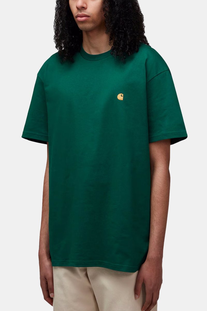 Carhartt WIP Short Sleeve Chase T-Shirt (Chervil/Gold) | T-Shirts