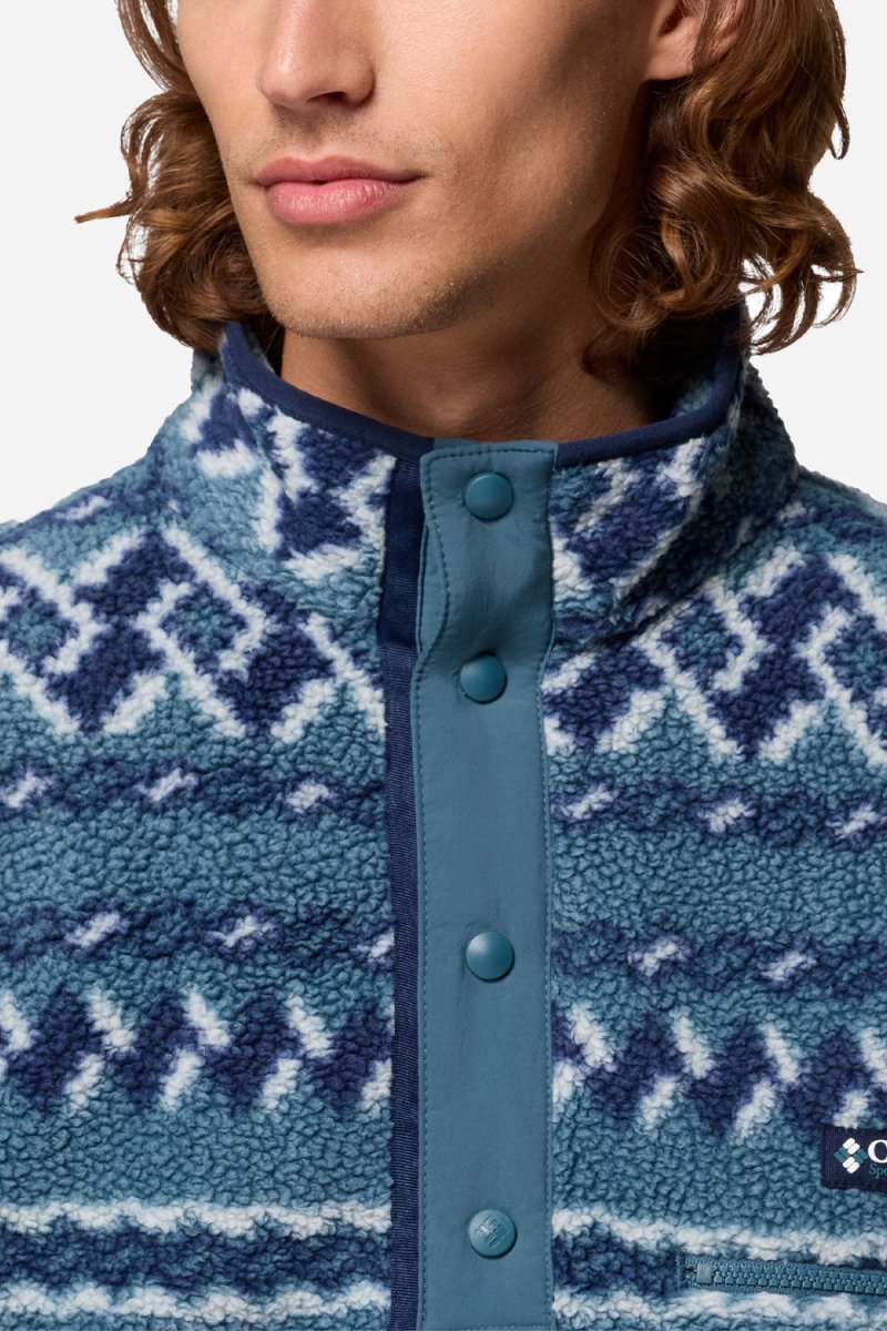 Columbia Helvetia™ II Printed Half Snap Fleece (Everblue KnitKnot) | Sweaters