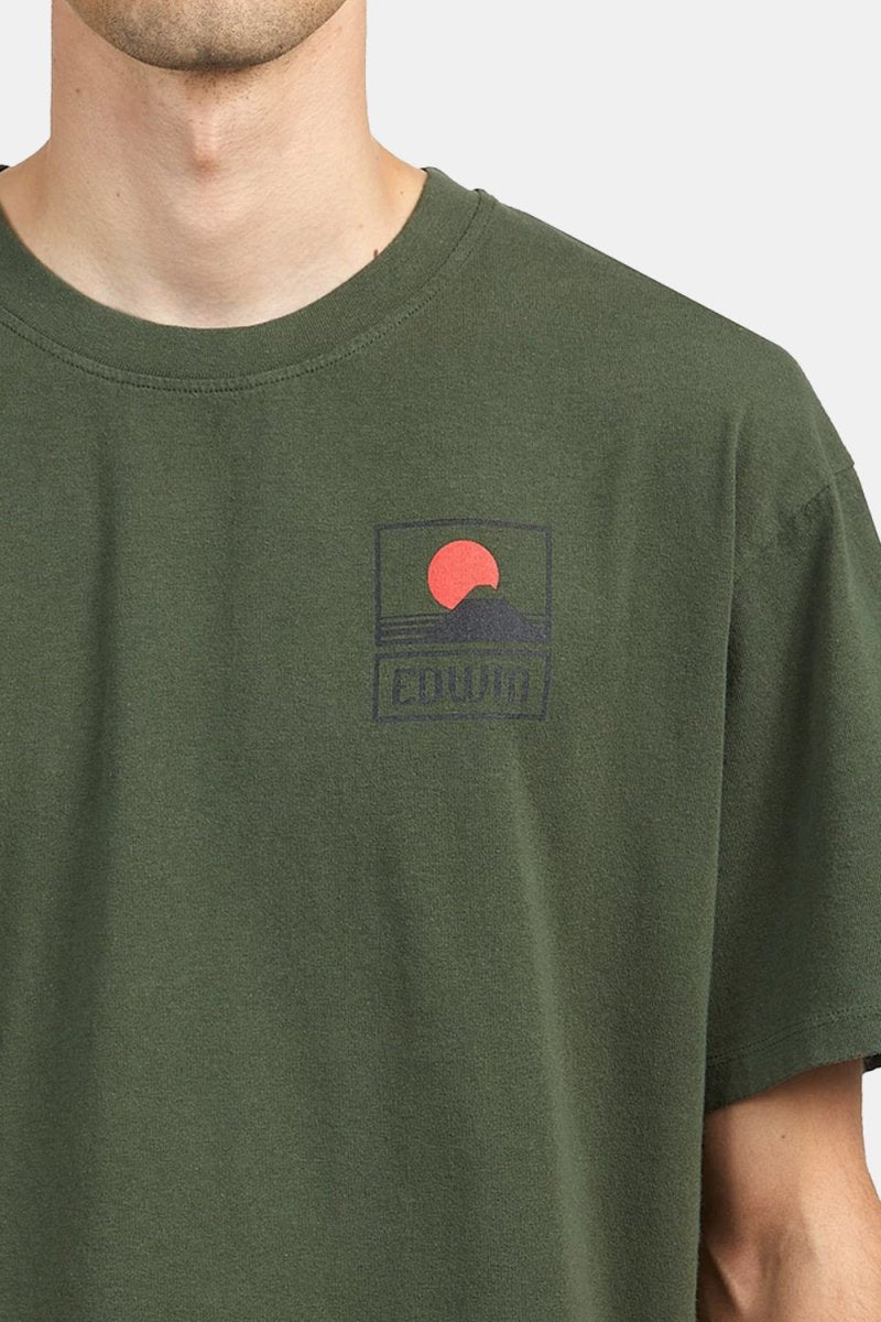Edwin Sunset On Mount Fuji T-Shirt (Kombu Green) | T-Shirts