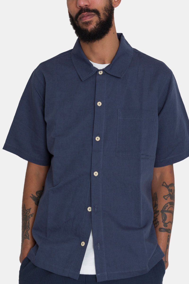 Folk Gabe Short Sleeve Shirt (Soft Navy) | Shirts