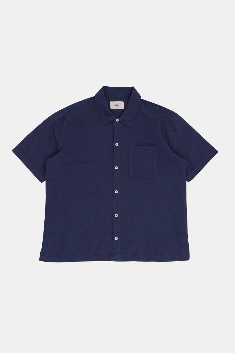 Folk Gabe Short Sleeve Shirt (Soft Navy) | Shirts