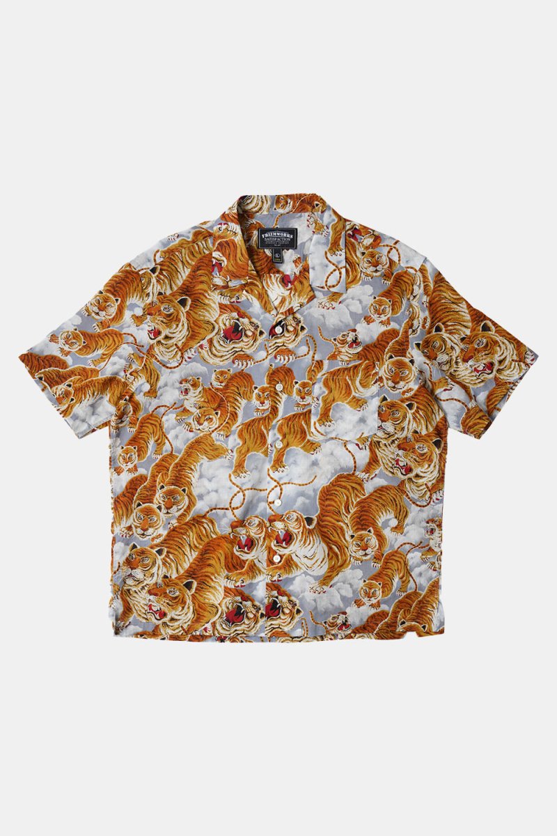 Frizmworks Tiger Hawaiian Half Shirt (Grey) | Shirts