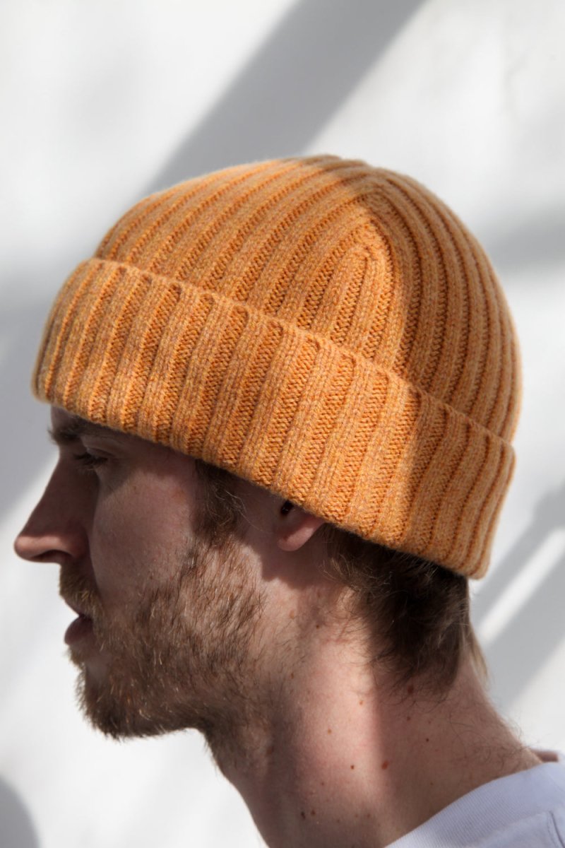 Half Dozen Super-Soft Lambswool Fisherman Beanie (Citrus Yellow) | Hats