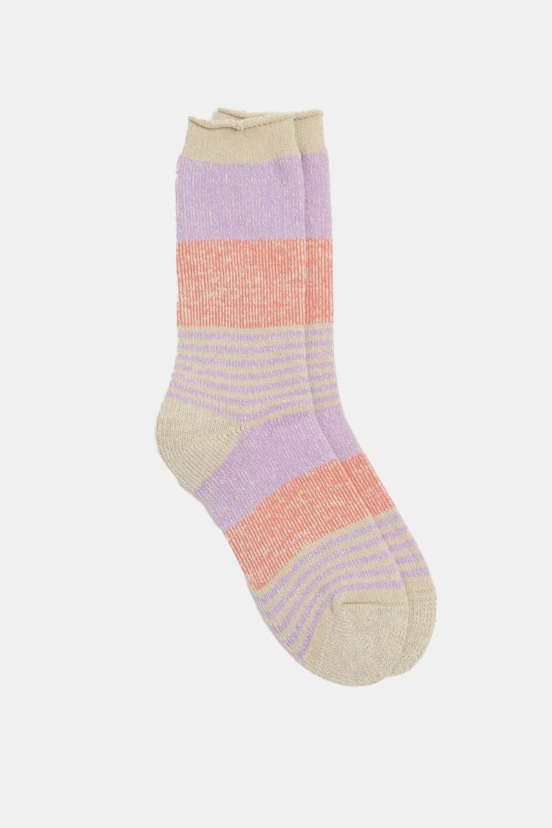 Kinari Plating Pattern Crew Socks (Purple) | Socks