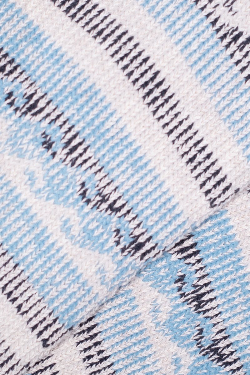 Kinari Recycled Cotton Natural Symbol Pattern Crew (Blue) | Socks