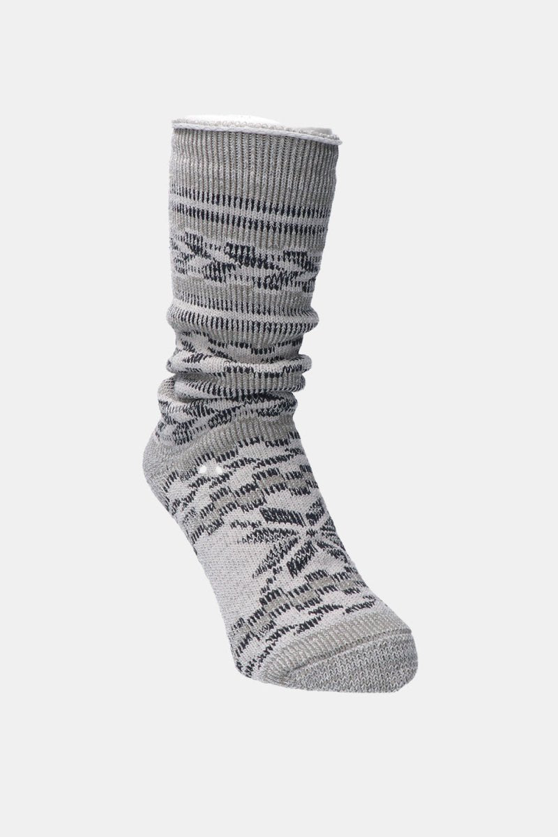 Kinari Recycled Cotton Natural Symbol Pattern Crew (Grey) | Socks