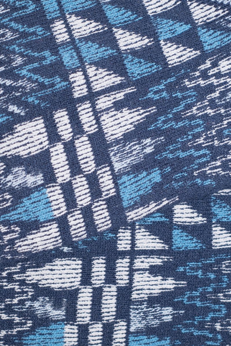 Kinari Recycled Cotton Salish Rug Pattern Crew (Blue) | Socks